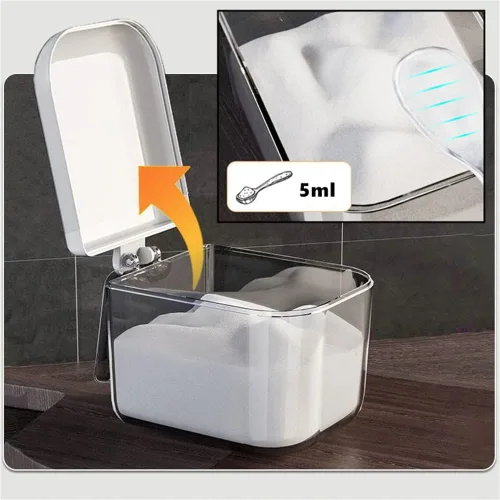 Miniatura 7 de Tarros de especias montados en la pared,Caja de condimentos autoadhesiva con cuchara,Botella dispensadora de condimentos múltiples (blanco 3 piezas)