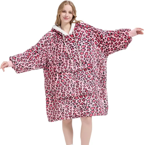 Miniatura 9 de Qeils Manta con Capucha Portátil para Mujeres, Cómoda Sudadera Sherpa como Regalo de Cumpleaños y Navidad, Chaqueta de Gran Tamaño con Capucha