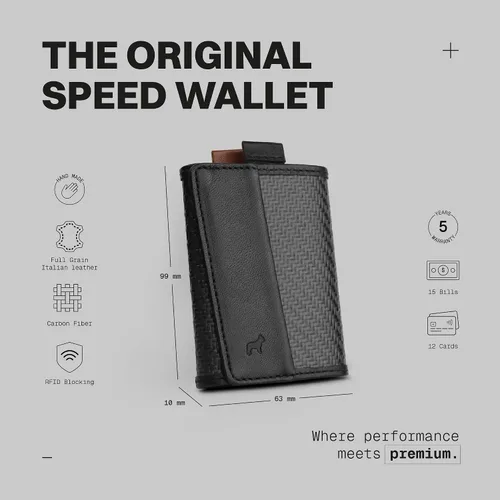 Miniatura 16 de The Frenchie Co. - Cartera - Cartera delgada de piel plegable - Protección de bloqueo RFID con múltiples ranuras para tarjetas y ventana