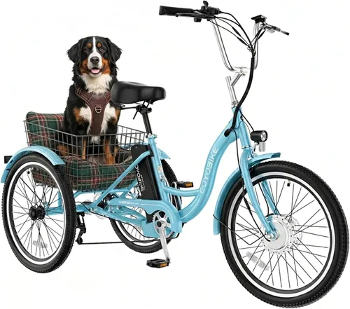 Miniatura 12 de MOONCOOL Triciclo Eléctrico para Adultos 350W/500W 36V/48V Batería Extraíble 20/24/26 Pulgadas 7 Velocidades 3 Ruedas Bicicletas Eléctricas