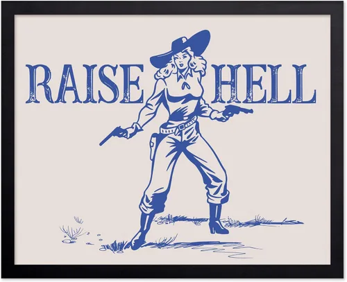 Miniatura 73 de Poster Master Póster de You've Yeed Your Last Haw, estampado retro de vaquero azul, arte occidental, arte moderno, arte del salvaje oeste, regalo