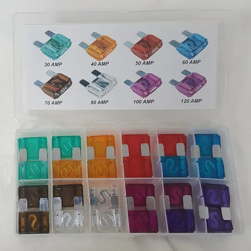 Paquete de 24 fusibles de cuchilla Maxi/APX Surtido de fusibles para automóvil, camión, motocicleta, SUV, kit de fusibles