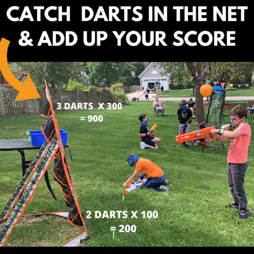 Miniatura 3 de Objetivo grande para niños. Juguete de práctica de tiro con red de almacenamiento para niños. Perfecto para fiestas Nerf en interiores y exteriores