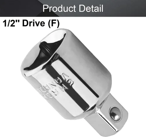 Miniatura 3 de Utoolmart Adaptador de enchufe de impacto de 1/2 pulgada (F) x 3/8 pulgadas (M) para llaves de trinquete, convertidor Cr-V para reductor de manga