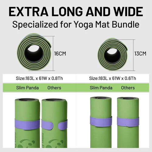Miniatura 5 de Slim Panda Yoga Mat Strap Slap Band, One Snap Keeps Mats Tightly Rolled, Heavy-Duty Clasp Fits Most Size Mats(24" L X 2" W)