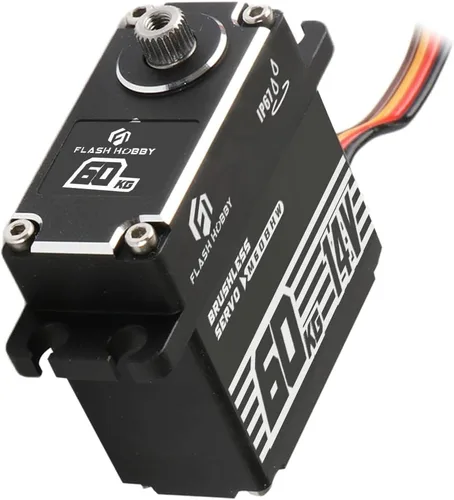 Miniatura 3 de FLASH HOBBY Servo sin escobillas de 132.3 lbs IP67 Servo impermeable 14V Servo de alto par con engranaje de metal completo para 1/8 1/10 RC Crawler