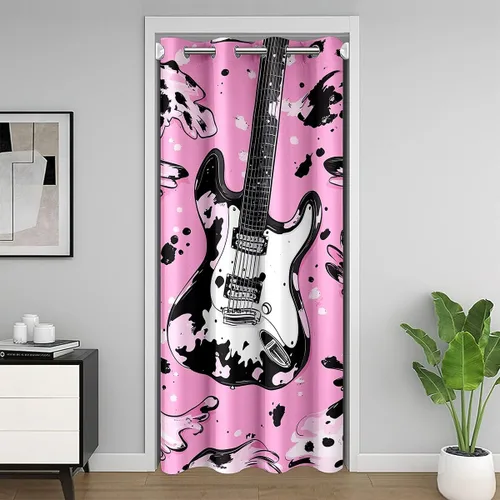 Miniatura 31 de Castle Fairy Cowboy Boots Door Curtain for Doorways Privacy Bohemia Musical Guitar Doorway Curtain Western Rustic Cowgirl All Season Blackout