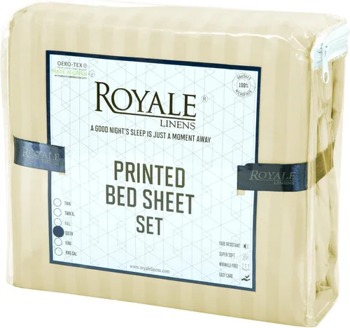 Miniatura 27 de ROYALE LINENS Juego de sábanas Cal King de 4 piezas, ropa de cama de microfibra suave cepillada de 1800 hilos, 1 sábana bajera, 1 sábana encimera, 2