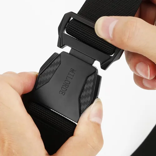 Miniatura 5 de MILORDE Men Tactical Belt,Stretch Nylon Web,Hiking Rigger Military Work-Quick Release