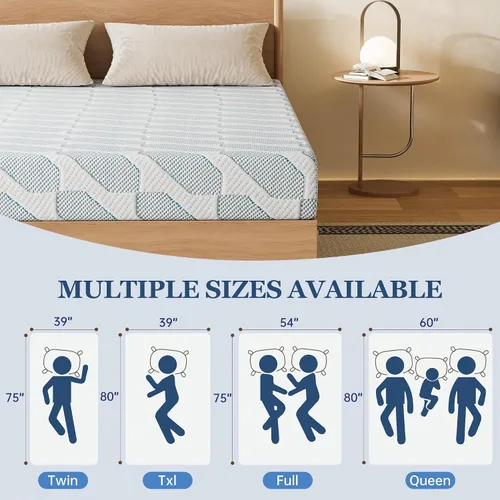Miniatura 7 de EYN Colchón de espuma viscoelástica de tamaño individual, colchones de cama individual de 5 pulgadas en una caja, alivia la presión con soporte