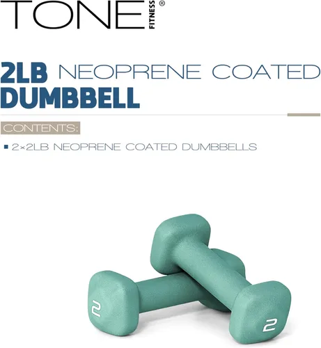 Miniatura 19 de Tone Fitness Pares de Mancuernas de Pesas de Neopreno con Cabeza Cuadrada Antirrodamiento Múltiples Opciones Azul