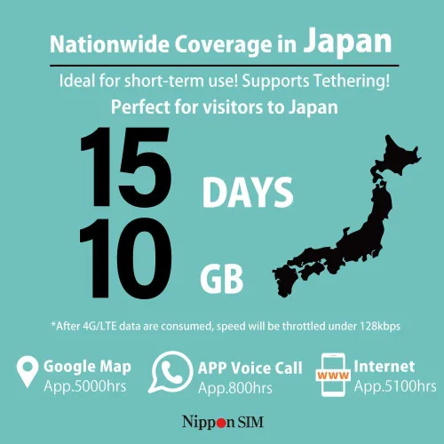 Miniatura 4 de Tarjeta SIM de Japón solo 15 días 10 GB de alta velocidad 4G LTE + datos ilimitados a velocidad reducida No se necesita itinerancia para un