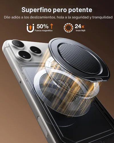 Miniatura 3 de andobil [2026 Ultra-delgado] Agarre magnético para teléfono MagSafe [rotación de 360°] Soporte magnético de anillo de teléfono celular y soporte