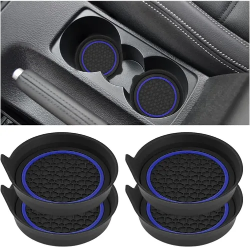 Miniatura 9 de HZEL Posavasos Portavasos para Automóvil, 4PCS Almohadillas Antideslizantes Impermeables para Botellas de Agua de Vehículos, Alfombrillas Empotradas