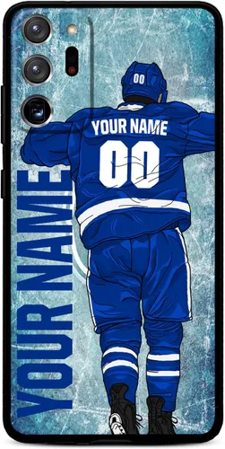 Miniatura 32 de Funda personalizada de bricolaje con nombre y número de hockey sobre hielo para Samsung Galaxy Note 20/20 Ultra 10 Pro Note 9 8, silicona líquida