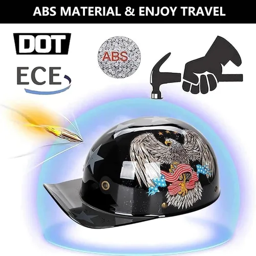 Miniatura 3 de Casco de béisbol de motocicleta, aprobado por DOT, casco de motocicleta para hombre, casco de motocicleta alemán, unisex, para ciclomotor, scooter, 3