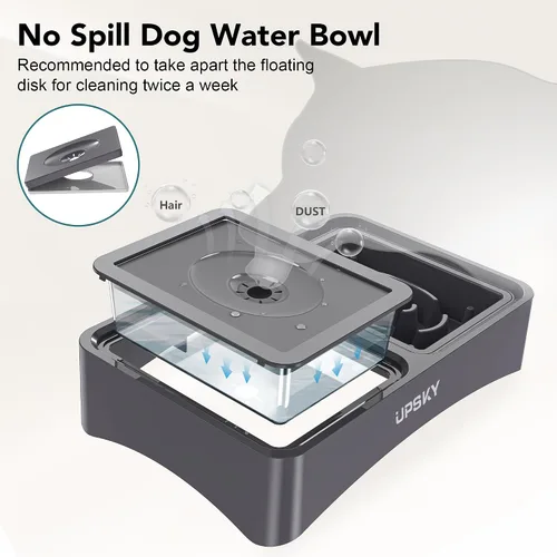 Miniatura 5 de UPSKY Cuencos para Perros Elevados 2-en-1 con Alimentador Lento, Soporte de Cuenco Elevado Ajustable en 4 Alturas, Cuencos para Perros sin Derrame