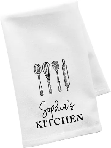 Miniatura 28 de Andaz Press Toalla de Cocina Personalizada, Toalla de Té de Saco de Harina, La Mejor Mamá de Todos los Tiempos Nombres Personalizados de Niños