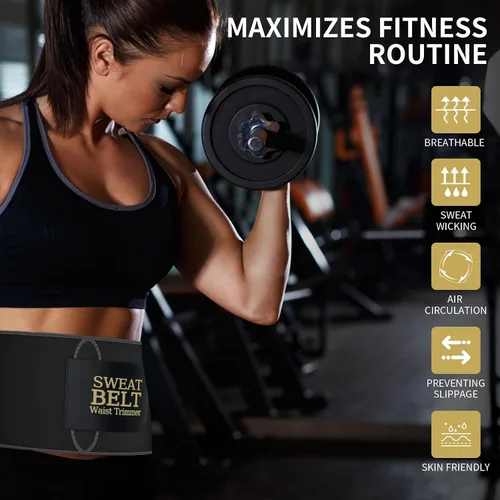 Miniatura 5 de ZPP Entrenador de cintura para mujeres y hombres, banda de sudor de neopreno, cinturón reductor de cintura adelgazante para entrenamiento