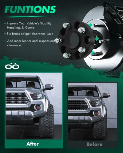 Miniatura 6 de SCITOO 2 espaciadores de rueda de 16.4 x 393.7 ft 1.25 pulgadas con pernos de 14 x 1.5 para Chevy 2016-2024 para Camaro, 2014-2019 para Cadillac