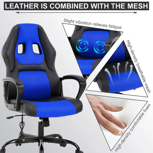 Miniatura 2 de Offcie - Silla de juegos de PC, silla de computadora estilo carreras con reposabrazos acolchado, silla ergonómica de escritorio para el hogar