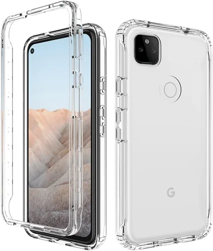 Miniatura 6 de Funda compatible con Google Pixel 5A 5G con protector de pantalla de vidrio templado, cuerpo completo, a prueba de golpes, transparente, flexible