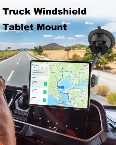 Miniatura 9 de Soporte magnético resistente para tableta, para parabrisas de tablero de camión, brazo largo, ventosa, soporte de automóvil para iPad Pro Air Mini