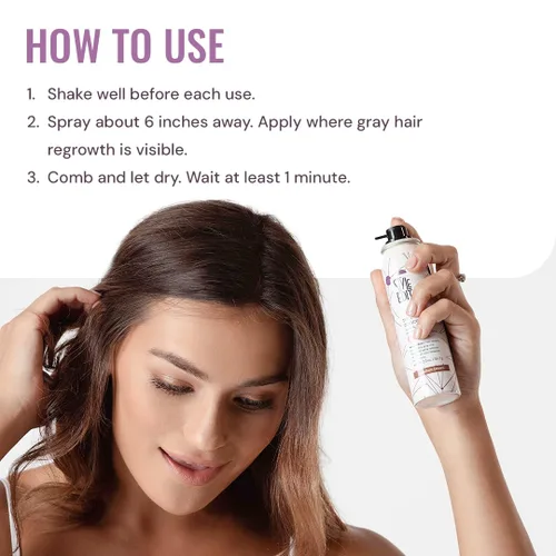 Miniatura 3 de Style Edit Spray de retoque de raíz para cabello castaño claro, cubre el color del cabello para cobertura de cabello gris, tinte temporal