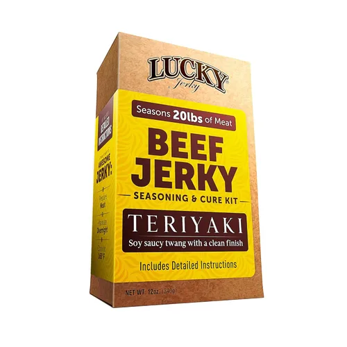 Miniatura 11 de Lucky Jerky Kit de condimento y curación de cecina, paquete de 4 unidades, original, pimiento rojo, teriyaki, condimentado, temporada 80 libras
