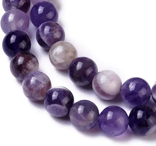 Miniatura 4 de OLYCRAFT 88-98pcspcs - Cuentas de amatista natural de 7.8 a 0.354 in, cuentas de energía redondas sueltas para hacer pulseras, collares, joyas