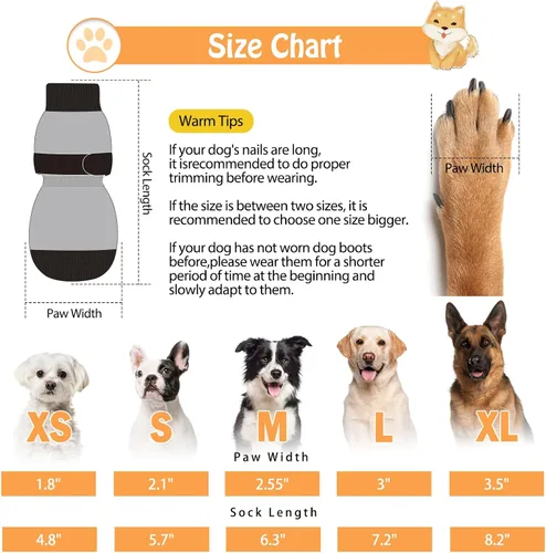 Miniatura 2 de SCENEREAL 6 piezas de calcetines antideslizantes para perros para prevenir lamido de patas para pavimento caliente/frío, calcetines de agarre