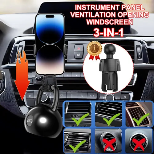 Miniatura 3 de HZEL Soporte de teléfono para automóvil, 2 en 1, soporte para ventilación de aire automotriz para parabrisas de salpicadero, soporte ajustable