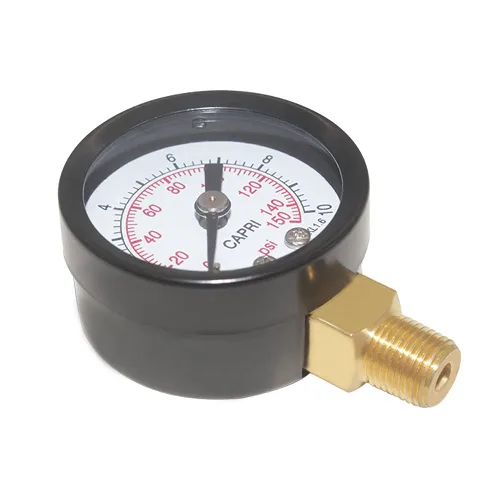Miniatura 4 de Joywayus Manómetro de 0 a 150 PSI Latón 1/8 "Macho NPT Rosca Montaje Inferior, Múltiples Funciones