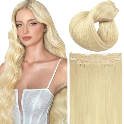 Miniatura 17 de Loxxy Extensiones de cabello con alambre, color negro natural, 14 pulgadas, 2.65 oz, 100% cabello humano real, extensión de cabello invisible