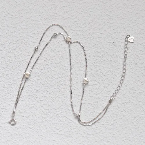 Miniatura 2 de Rnivida Tobillera de plata de ley 925 para mujer, pulsera de tobillo ajustable con cadena de pie multicapa para mujer