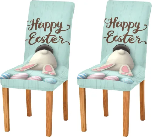 Juego de 2 fundas elásticas para sillas de comedor, extraíbles y lavables, para cocina, comedor, decoración de hotel