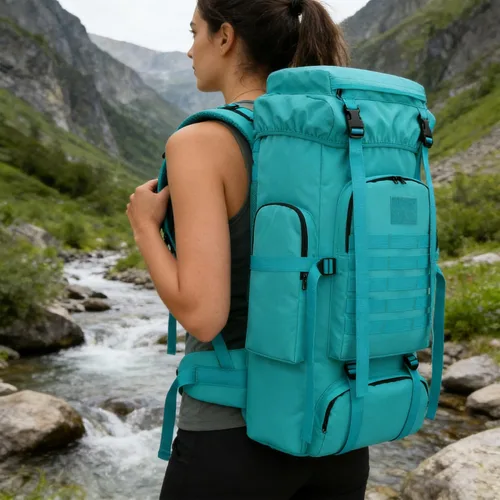 Miniatura 7 de Mochila de senderismo W WINTMING para hombres 70L/100L, mochila de campamento, mochila militar Molle, paquete de asalto de 3 días para escalada