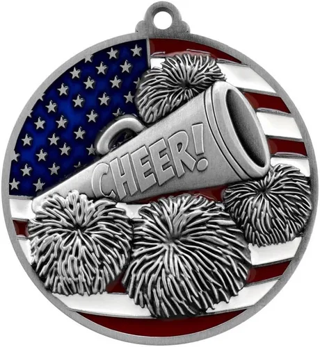 Miniatura 3 de Decade Awards Medalla grabada patriótica Cheer - Medalla de espíritu de 2.75 pulgadas de ancho con estrellas y rayas de la bandera estadounidense Oro