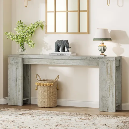 Miniatura 9 de Tribesigns Mesa Consola Extra Larga de 70.9 Pulgadas, Mesa de Sofá de Madera Estilo Granja Detrás del Sofá, Mesa de Acento Estrecha para Entrada