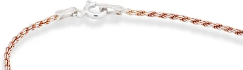 Miniatura 2 de Miabella Tobillera de plata de ley 925 maciza de 0.059 pulgadas con corte de diamante, cadena trenzada para mujer, fabricada en Italia