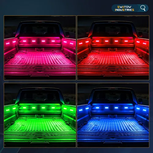 Miniatura 8 de Luces de cama de camioneta RGB LED Kits de luz de cama con control Bluetooth Luces de carga traseras Iluminación de camioneta Accesorios de carga