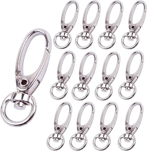 Miniatura 11 de 50 clips de cierre giratorios, 50 clips de gatillo giratorios de 1.378 in, broches de metal para colgar llaveros, correas de perro, decoración