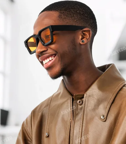 Miniatura 105 de AIEYEZO Gafas de sol cuadradas para mujeres y hombres, gafas de sol cuadradas con montura gruesa, estilo de diseñador simple