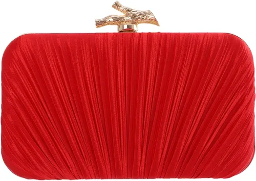 Miniatura 10 de Freie Liebe Bolso de mano para mujer, bolso de noche plisado con cadena para fiesta de boda with Chain