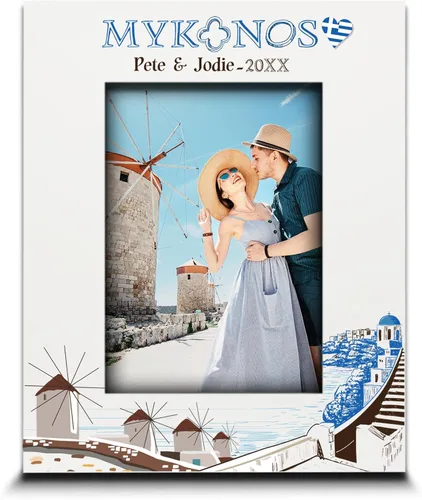 Miniatura 12 de ELLA BUSTA - Marco de fotos Grecia para boda, compromiso, luna de miel, vacaciones en Grecia, símbolos de diseño con impresión UV