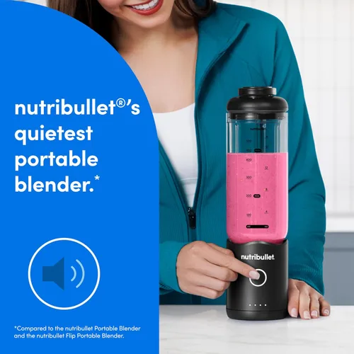 Miniatura 7 de Batidora portátil nutribullet Flex 22oz 2Pack NBPB30200AKAW, Negro & Blanco