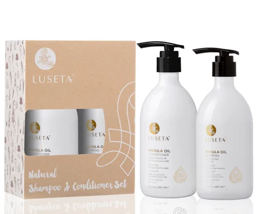 Miniatura 2 de Luseta - Juego de champú y acondicionador de aceite Marula para cabello seco dañado, set hidratante para control del encrespamiento, reparación