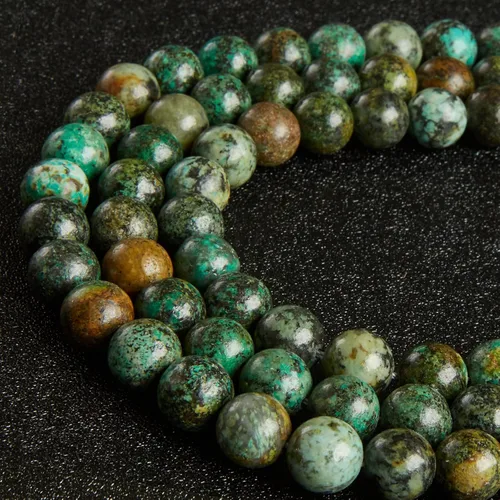 Miniatura 3 de 60 piezas de cuentas de turquesa africana natural de 6 mm, cuentas de gema redondas sueltas para hacer joyas
