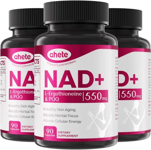 Miniatura 11 de Suplemento NAD con L-ergotioneína, PQQ, vitamina B6 y suplemento NMNH - para salud celular, apoyo energético y envejecimiento saludable para mujeres