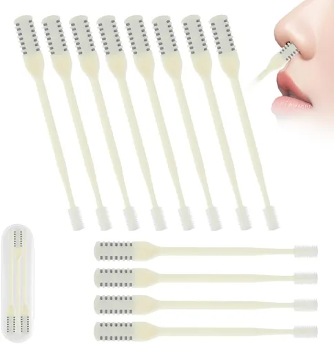 Miniatura 19 de Cortador de vello nasal 2 en 1, herramienta de eliminación de vello nasal mejorada con rotación de 360°, cuchilla de vello de nariz de doble cara